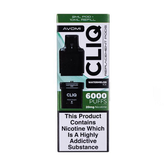 BUY 1 GET 1 FREE | Watermelon Ice Cliq 6000 Prefilled Pod + Refill by AvomiVAPE INDIA - Vape India