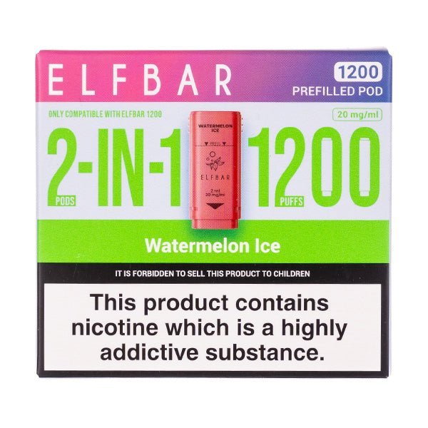 BUY 1 GET 1 FREE | Watermelon Ice EB1200 Prefilled Pods by Elf BarVAPE INDIA - Vape India
