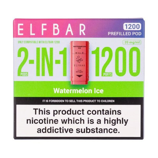 BUY 1 GET 1 FREE | Watermelon Ice EB1200 Prefilled Pods by Elf BarVAPE INDIA - Vape India