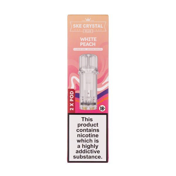 BUY 1 GET 1 FREE | White Peach Crystal Plus Prefilled Pods by SKEVAPE INDIA - Vape India