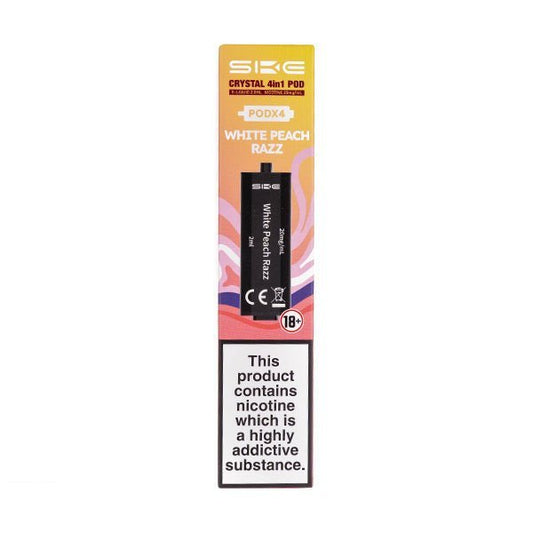 BUY 1 GET 1 FREE | White Peach Razz Crystal 4 in 1 Prefilled Pods by SKEVAPE INDIA - Vape India